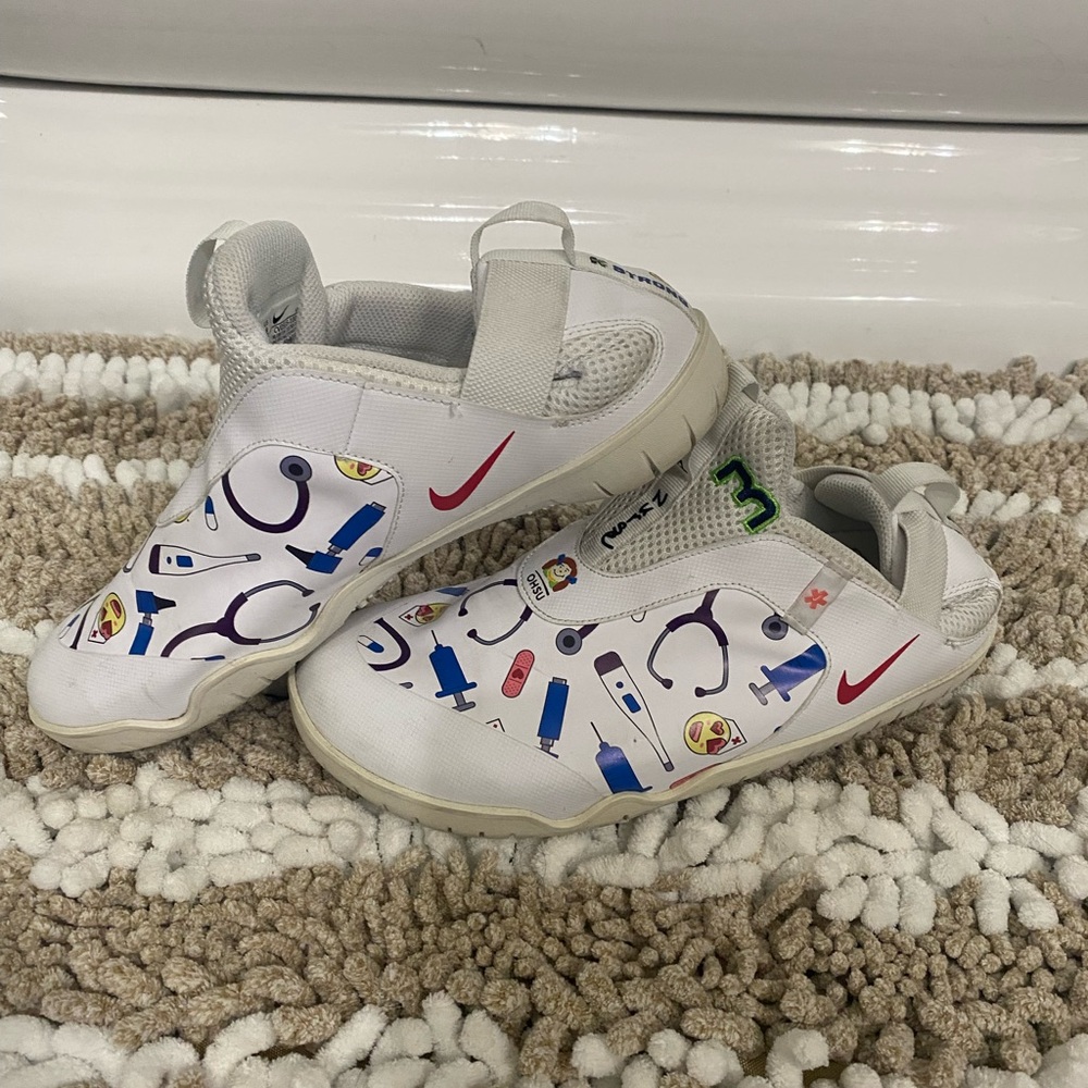 Nike White Sneakers with Colorful Graphics